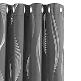 Deconovo AbdunklungsVorhänge Wärmeisolierend dicke Thermovorhänge LärmschutzVorhänge für Wohnzimmer Blickdichte Vorhänge, 180x140 cm(HöhexBreite), Dunkelgrau, 2er Set