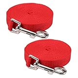 LAXED 2X Schleppleine Faehrtenleine Suchleine Feldleine Leine Ausbildungsleine Hundeleine Farbe:Rote Laenge:5M