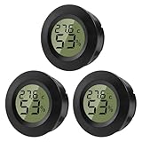 ZHITING Hygrometer Thermometer Mini Digital Temperatur Luftfeuchtigkeitsmessgerät Rund Humidity Meter für Innenräume, Gewächshäuser, Terrarien, Gitarrenkoffer,Humidor, Inkubatoren & Glas (3er Pack)