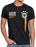 style3 Deutschland Herren T-Shirt WM 2022 Germany Fußball Weltmeisterschaft Trikot, Größe:5XL, Farbe:Schwarz