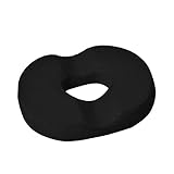 KIKAPA Kissen Ein Donut-Sitzkissen, Stuhlkissen, Schmerzkissen mit Steißbein, Sitzkissen aus Memory-Schaum für Büro (Schwarz)