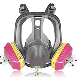 LAMANICE Atemschutzmaske Vollgesichts mit 60923 Filters - Staubschutzmaske für Gas, Staub, Schreinerarbeiten, Schweißen, Chemikalien, Sprühfarbe, Schleifen
