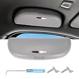aleawol Auto Brillenetui Kompatibel mit Audi A3 8V A4 B8 B9 A5 A6 C7 C8 Q3 8U Q7 S3 S4 S5 Sonnenbrillenhalter Auto Brillenhalter Aufbewahrungsbox (Grau)