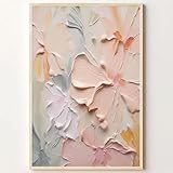 Große abstrakte Blumen-Wandkunst, moderne abstrakte Malerei, bunte strukturierte Bilder, Leinwand, rosa blaue Blume, Wandkunst, strukturierte Blumenmalerei, abstrakte Blüte, Blumendruck, Bilder, 40,6