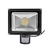 30W SMD Fluter mit Bewegungsmelder LED Strahler Warmweiß warmweiss Licht IP65 Wasserdicht LED Lampe Wandleuchter Flulicht Flutbeleuchtung LED Gartenlampe Außenstahler