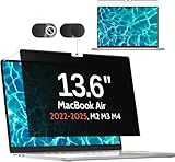 Magnetischer Blickschutzfilter für Apple MacBook Air 13,6 Zoll 2022-2025 (M2/M3/M4 Chip) Abnehmbar Anti Glare Blaulicht Laptop Blickschutzfolie Mac Privacy Screen Blickschutzfolie Sichtschutz