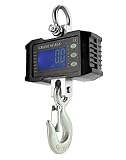 QWORK® Digitale Hängewaage, 1000 kg, Digitale Aluminium-Kranwaage, Zum Wharf-Wiegen, Stahlrohstoffe, Angeln