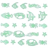 CRILSTYLEO 4 Sätze Leuchtende Aufkleber Fisch fluoreszierend Ozeanaufkleber Abziehbilder Leuchtende Sticker wall stickers for room leuchtende Wanddekoration Wandtattoos Plastik Green