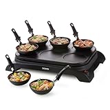DOMO DO8710W Gourmetset - 2-in-1 Wok und Pfannkuchenplatte - Inklusive Messlöffel für Pfannkuchenteig - 6 P - 1000 W
