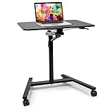 Duronic WPS37 Arbeitstisch | Laptoptisch 70 x 54 cm bis 10 kg | Computertisch mit Rollen | Höhenverstellbarer Projektortisch für Beamer | Sitz-Stehtisch Schreibtisch Rolltisch Beistelltisch Sofatisch