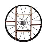 Schwebende Wandregale aus Eisen und Holz für Bücher und Dekoration, modernes Loft-Design