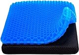 Gel-Sitzkissen, Waben-Design, doppelt Dickes Gelkissen mit linderndem Steißbeinschmerzen, für Auto, Büro, Zuhause, Rollstuhl und Stuhl