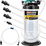Magicbox 5.3L Kapazität Ölabsaugpumpe Auto Dual-System(Manuell + Pneumatisch) mit 6 Schläuchen & Sicherheitsventil–1,5m Schlauch für Auto, Motorrad, Boot, Industrietauglich, Rostbeständig