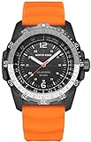 NORTH EDGE Herren Solaruhren mit Silikonarmband, Militärische, wasserdichte Armbanduhr für Sport und Taktik – Minimalistisches Design orange (Farbe)