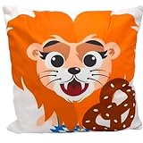 BF Souvenirs Kissenhülle Kissenbezug Leonhard 40x40cm - Kuschelkissen Kuscheltier Dekorationskissen Kinderzimmer Kinderkissen Spielkissen Zierkissen