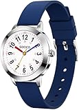 SOCICO Lernuhr Kinder Armbanduhr, 3ATM/30M wasserdichte Kinderuhr für Jungen Mädchen,Kinderuhr Analog Zeit Lernen Erntedankfest Weihnachtstag Geschenk (Blau)