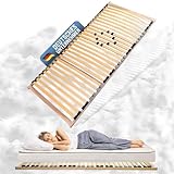 Coemo Stabiler 7-Zonen Lattenrost Basic | Lattenrahmen starr 140 x 200 cm | 28 Leisten | Duo-Kappen | Härtegrad-Regulierung 4-Fach einstellbar | Bettrahmen Buche Rahmen | Made in Europe