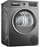 Bosch Hausgeräte WQG2450R10 Serie 6 Wärmepumpen-Trockner, 9 kg, Sensitive Drying System textilschonende Trommelstruktur, AutoDry optimale Trocknung, AntiVibration Design mehr Standfestigkeit, Grau