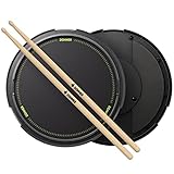 Donner Snare-Drum-Übungspad und Sticks – Schlagzeug-Übungspad – leises Übungs-Drum-Pad mit abnehmbarer Snare-Simulation, 40 Melodie-Lektionen, 12 Zoll