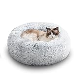 Western Home Hundebett Run, Katzenbett Flauschig, Hundekissen Kleine Hunde,Hundebett Waschbar,Hundekorb,Katzenkorb Zum Schlafen 50 cm,Hellgrau
