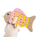 Schnüffelmatte für Hunde – Fischform Katze Futtermatte – rutschfeste Grabmatte Katzenfütterungspad Schnüffeldecke für Kätzchen Indoor Katzen Kleine Haustiere Entspannen