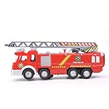 Naroote Neuartiges Aussehen eines Leiter-LKW-Spielzeugs, Leiter-LKW-Modell, Mini-Robust für (Jupiter-Feuerwehrauto (385G))