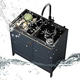 DIHRVTHC Spülbecken Edelstahl, Spüle Mit Unterschrank, Waschbecken Küche, Küchenspüle, Spülenschrank, Ausgussbecken, Mit Wasserhahn Ausziehbar Und Armatur, Für Campingküche,Garten,Waschbecken(82cm)