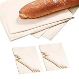2 Stück Leinentuch zum Backen, Bäckerleinen Leinentuch Brot Backen, Teigtuch Bäckerleinen, Teigtuch aus 100% Naturleinen, Leicht zu Reinigen, Brot Backen Zubehör, 75 X 45cm