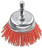 kwb Topf-Bürste, grob, Schleif-Nylon, Ø 50 mm für Holz, Metall und Buntmetall, Nylonbürste für Bohr-Maschine inkl. E6.3 Sechskant-Schaft, zum Schleifen, Strukturieren, Reinigen und Entrosten