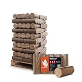 Holzbriketts Nestro XL Red - Hartholzbriketts Palette 300 kg (30x10 kg) - Premium Briketts für Kamin, Heizkessel & Ofen - Hoher Heizwert, geringer Aschegehalt & maximale Energieausbeute