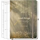 Lebenskompass Kalender 2025 Buchkalender A5 'WALD' - Schöner Wochenplaner 2025 & Terminkalender 2025 - stabiles Hardcover mit edler Folienprägung