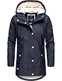 Ragwear Kinder Mädchen Wintermantel Regenjacke wasserdicht gefüttert mit Kapuze Marjanka Navy Gr. 128