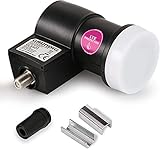 [Test SEHR GUT *] GSS Single LNB für Satellitenschüssel - für 1 Teilnehmer, Digital 1fach LNC mit LTE Filter, Full HD 4K HDTV Empfang, für Sat Receiver Fernseher Satelliten Antenne + Aufdrehhilfe
