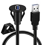 USB-3.0-Verlängerungskabel (Stecker auf Buchse, für Armaturenbrett, Unterputzmontage, Datenkabel, 5 Gbit/s, 1 m)