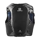 Salomon Adv Hydra Vest 8 Unisex Hydrationsweste Trail running Wandern MTB, Komfort und Stabilität, Schneller Zugriff auf Flüssigkeitszufuhr, Einfaches Design, Schwarz, M