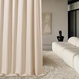 ROOM99 Vorhang mit Kräuselband Aura 140 x 250 cm Breite x Höhe Schiebegardinen Modern Curtain Wohnzimmer Schlafzimmer Creme, 1 Stück