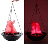 Elektrische LED Flamme,LED 3D Bühnenlampe,30cm Hängen simuliert Flamme Licht,Feuer Lampe Effektlicht Torch Light Campfire Centerpiece für Halloween Weihnachtsfeier Urlaub Dekoration