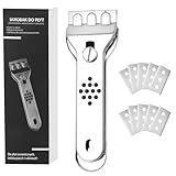 Feldschaber mit 10 Ersatzklingen, MXTIMWAN Herd Glasschaber Edelstahl Schaber Herdschaber Zeranfeldkratzer Glasschaber Kratzer Entfernen für Reinigung Von Backofen, Herd Kochfeld