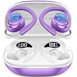 Bluetooth 5.4 Kopfhörer Sport, 2025 In Ear Kopfhörer Kabellos Bluetooth mit 6D Stereo/4 ENC Mic, 50H Noise Cancelling Earbuds, Sportkopfhörer Over-Ear mit Ohrhaken, IP7 Wasserdicht Ohrhörer für Sport