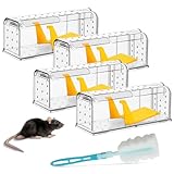 Sanfant Mausefalle Lebend 2 Set Wiederverwendbar Tierfreundliche Hygenische Hochsensitive Quick Release Keiner Kontakt mit Mäusen in der Küche im Garten Im Lager