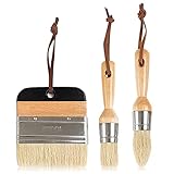 3 Stück Wachspinsel malen Pinsel Kreidefarbe Wachs Aquarell Acryl Flachpinsel Pinselset Künstler Set Reine Borsten handgefertigt Komplettset Rundpinsel Kreidefarbe Home Decor Zum Auftrgen von Wachs