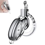 Keuschheitskäfig für Männer Sexspielzeug für Erwachsene, Himitsuna großer leichter Chastity Cage mit weichem Harnröhrenkatheter und 7 einstellbaren Größen Peniskäfig mit Schloss BDSM-Bondage