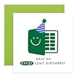Lustige Geburtstagskarte für Sie oder Ihn – 'Excel-lent Birthday' – Geschenke für Bürokameraden, Kollegen, Partner, Arbeitskumpel, Freund – Smarte Witze – mit lustigen Aufklebern
