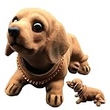 Aizuoni Wackeldackel Fürs Auto, Dackel Kuscheltier, Wackelkopf Figur Auto Für Nickende Hunde, Wackelkopffiguren Auto, Wackel Dackel? Hundefigur Für Hundeliebhaber, Schreibtisch, Auto-Armaturenbrett