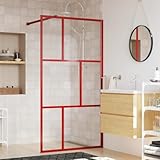 Walk-in Duschwand mit klarem ESG Glas Gold 115x195 cm Badewannenabtrennung Bad Duschwand Trennwand Duschabtrennung Kabinenwände umgibt Tür Typ1