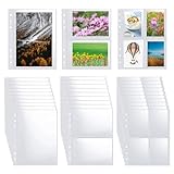 Pushiibee 30 Pack A5 Binder Taschen, 1-Fach 2-Fach 4-Fach PVC Wasserdichter Loseblatt Ordner, 6-Loch Reißverschluss Ordner A5 Klarsichthüllen für A5 Ringordner zum Ordnen von Fotokarten