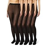 FM London (5er-Pack) Strumpfhose für Damen - Bequeme Damenstrumpfhose mit Stretch-Fit-Design - 40 Denier Black Tights, Nude Tights & Navy Strumpfhose mit robuster Konstruktion