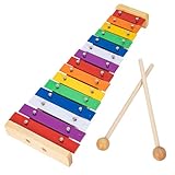OUUTMEE Glockenspiel 15 Noten Xylophon Glockenspiel Farbenfrohe Materialien für den Musikunterricht mit Mallet