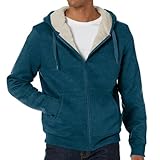 Fahrrad jacke Herren Winterjacke Herren Warme Vintage Winterjacke Herren Sherpa Gefüttert Kapuzenjacke Reißverschluss Outdoor Arbeit Übergangsjacke Warm Lässige Outdoor Kurzmantel Blau Xxl