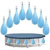Wasserbeutel für Pool – 8 x Wassergewichte für Pool mit Haken, dicker PVC-Pool-Wasserbeutel, Frostschutz-Poolplane, Gewichte, auslaufsicher, für Schwimmbadzelt, Outdoor